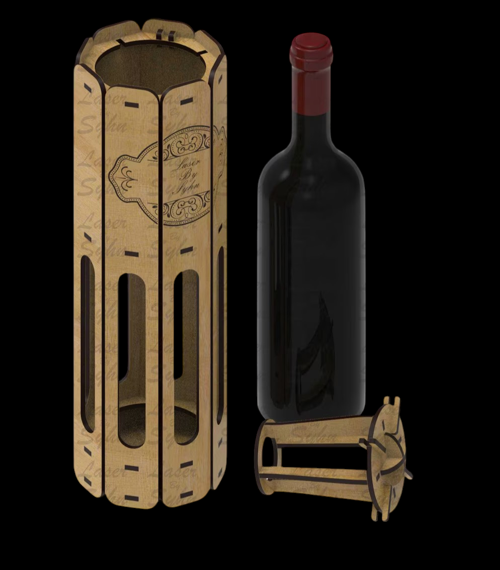 Wine Bottle Gift Box with Engraved Message