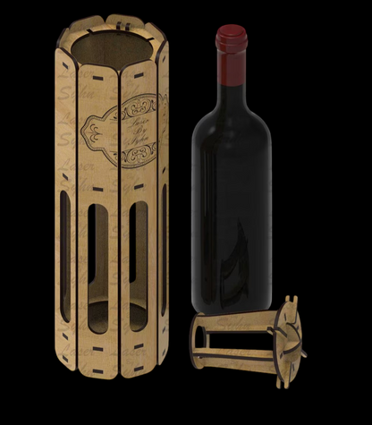 Wine Bottle Gift Box with Engraved Message
