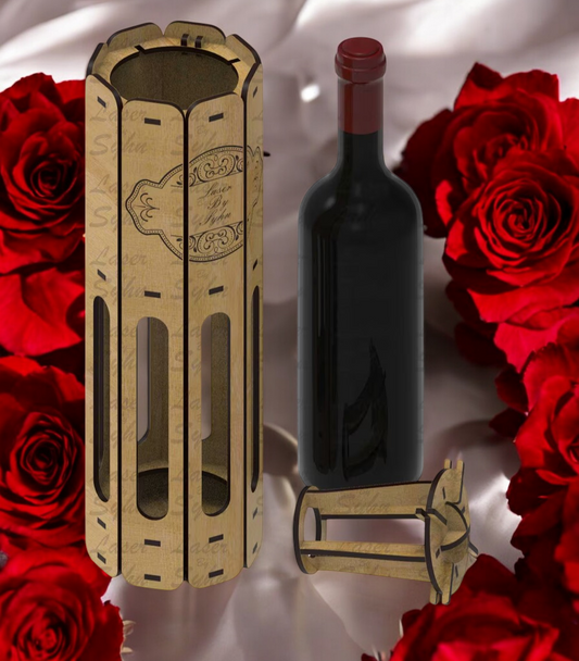 Wine Bottle Gift Box with Engraved Message