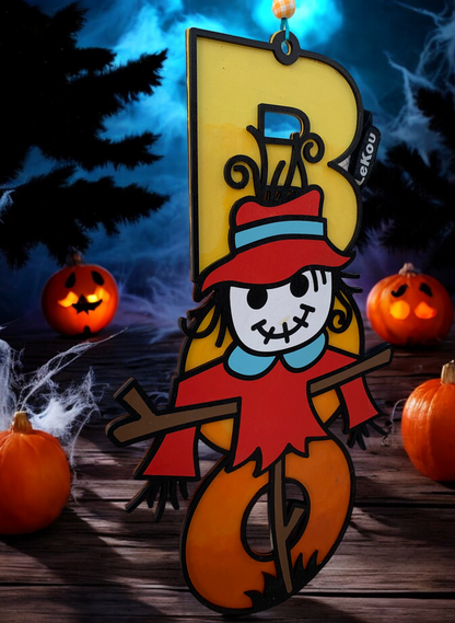 Handmade Wooden Halloween Boo Sign – Scarecrow Design – Fall Porch or Wall Décor