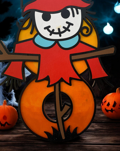 Handmade Wooden Halloween Boo Sign – Scarecrow Design – Fall Porch or Wall Décor