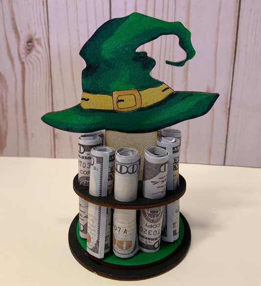 Halloween Money Gift – Pumpkin, Witch Hat, or Ghost Wooden Money Tree – Handmade Cash Holder with Gift Box – Free Shipping