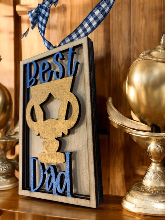 Best Dad Wooden Gift Card Holder – Handmade Father’s Day or Birthday Gift for Dad