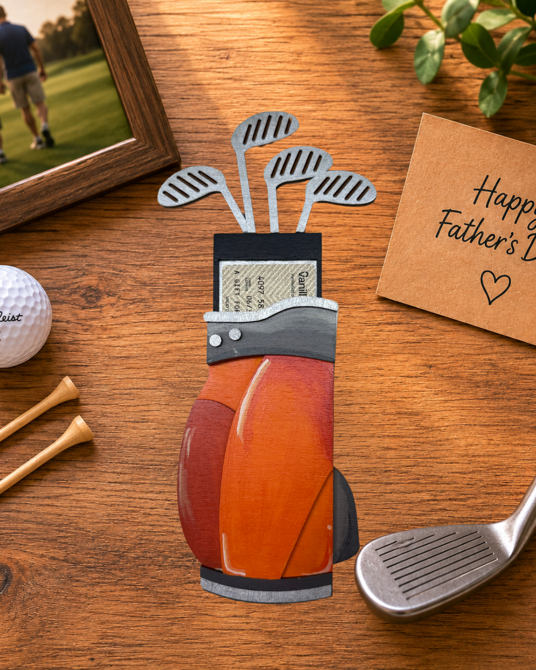 Golf Bag Gift Card Holder | Father's Day Gift | Handmade Wood