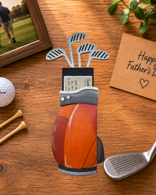 Golf Bag Gift Card Holder | Father's Day Gift | Handmade Wood