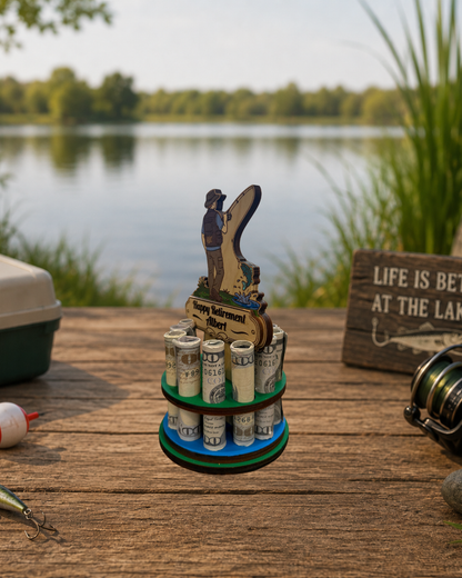 Fishing Money Tree | Retirement Gift | Personalized | Handmade Wood