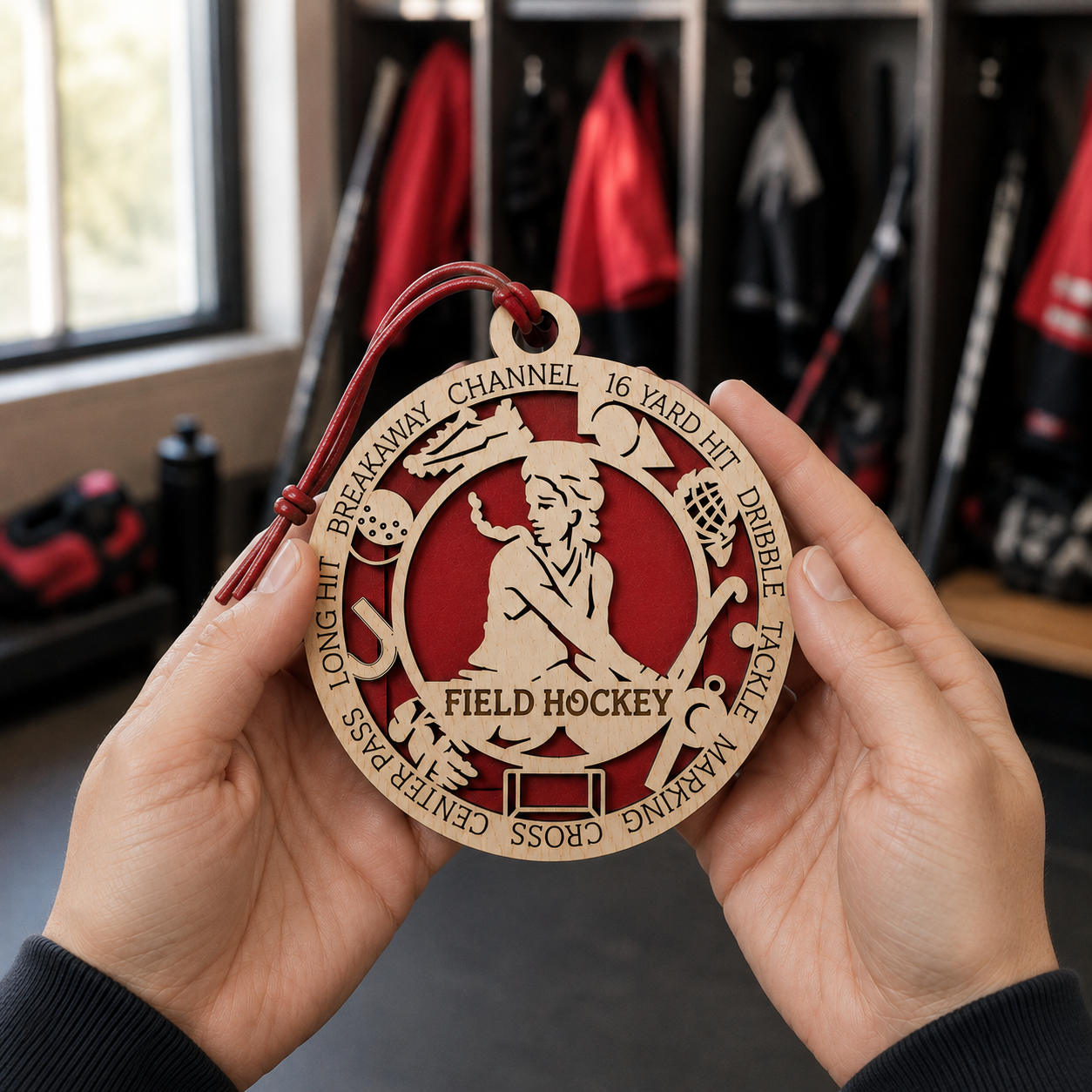 Field Hockey Gift Card Holder | Personalized Field Hockey Player Medallion