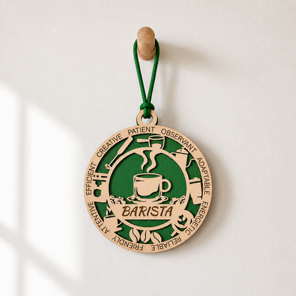Barista Gift Card Holder | Coffee Lover Gift | Handmade Wood