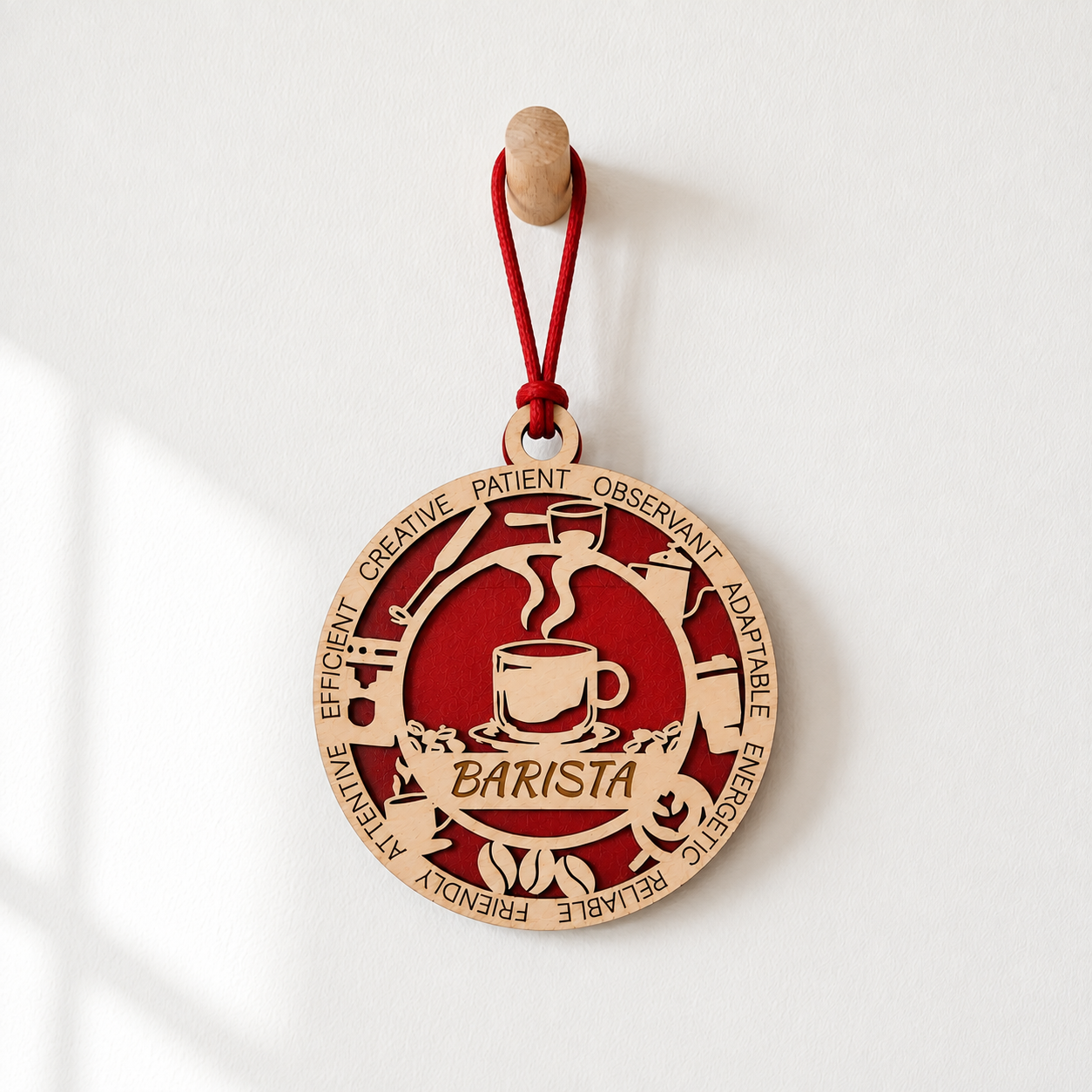 Barista Gift Card Holder | Coffee Lover Gift | Handmade Wood