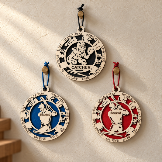 Baseball Gift Card Holder | Personalized Wood Medallion | Handcrafted