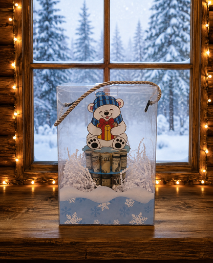 Winter Money Tree | Snowman Penguin Polar Bear | Cash Gift | Handmade Wood