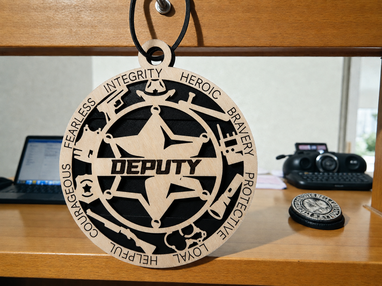 Personalized Deputy Gift Card Holder | Sheriff Deputy Gift | Handmade Wood