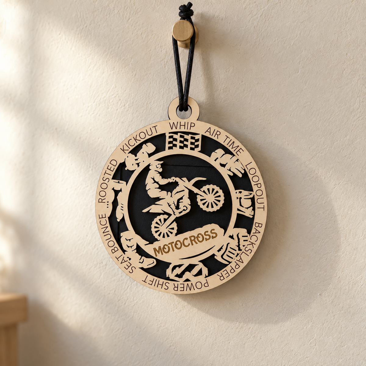 Motocross Gift Card Holder | Personalized Wood Medallion | Handcrafted