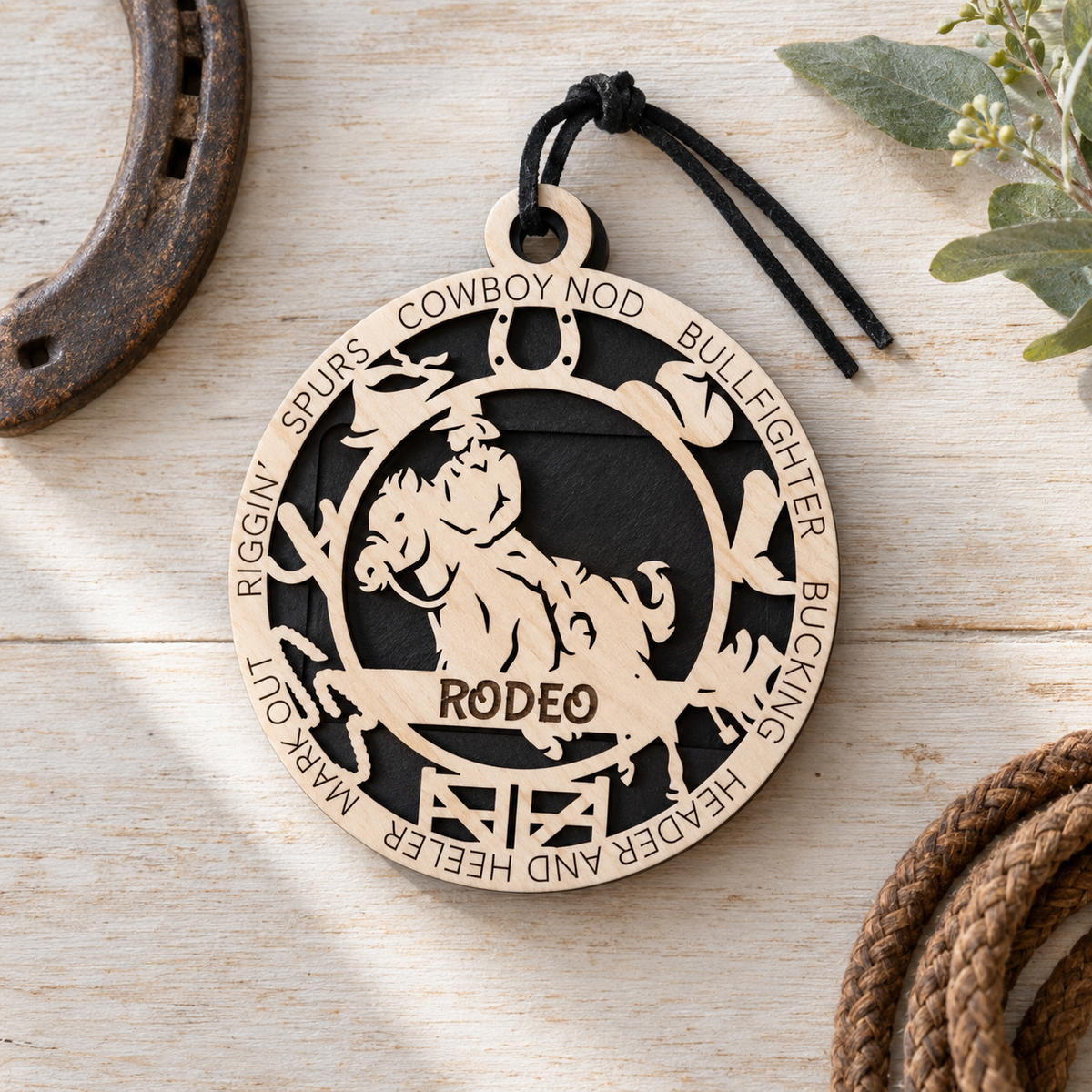 Rodeo Gift Card Holder | Personalized Wood Medallion | Handcrafted