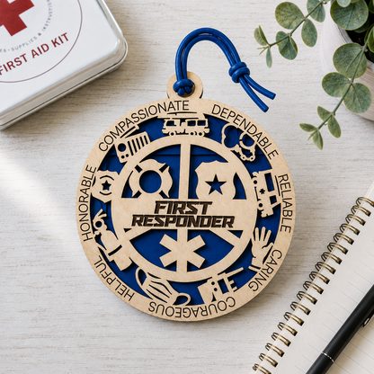 Personalized First Responder Gift Card Holder | Thank You Gift | Handmade Wood