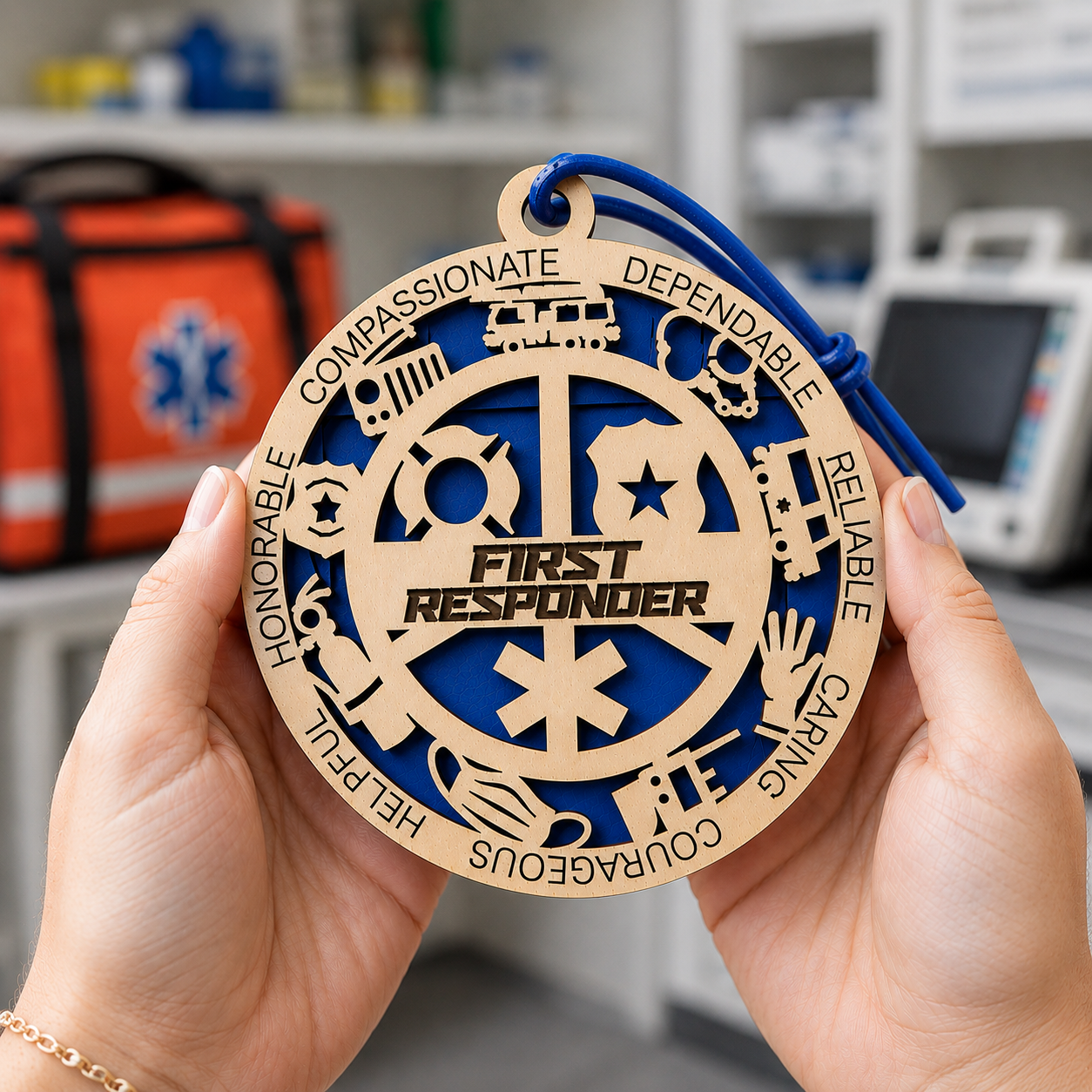 Personalized First Responder Gift Card Holder | Thank You Gift | Handmade Wood