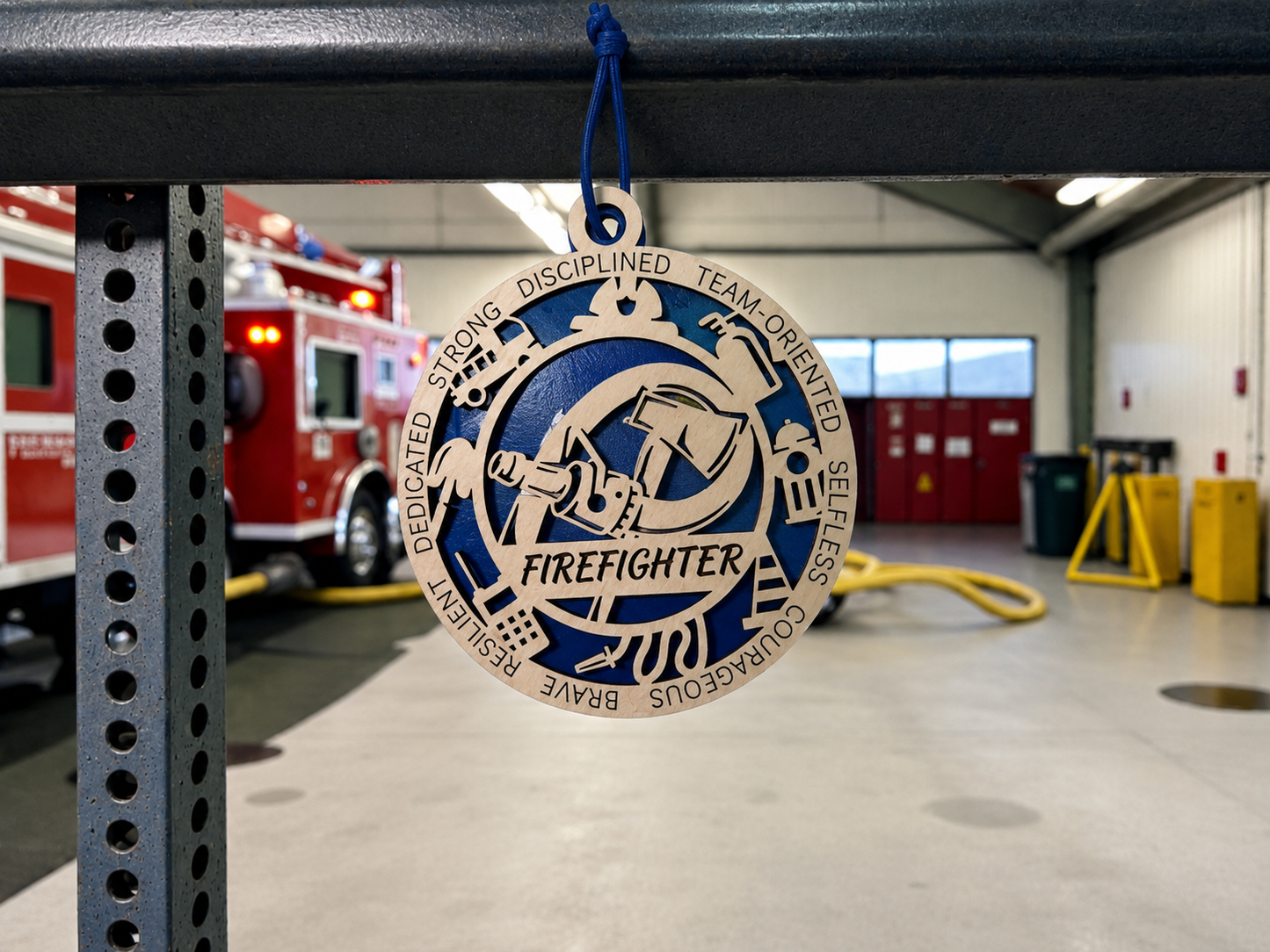Personalized Firefighter Gift Card Holder | Firefighter Gift | Handmade Wood