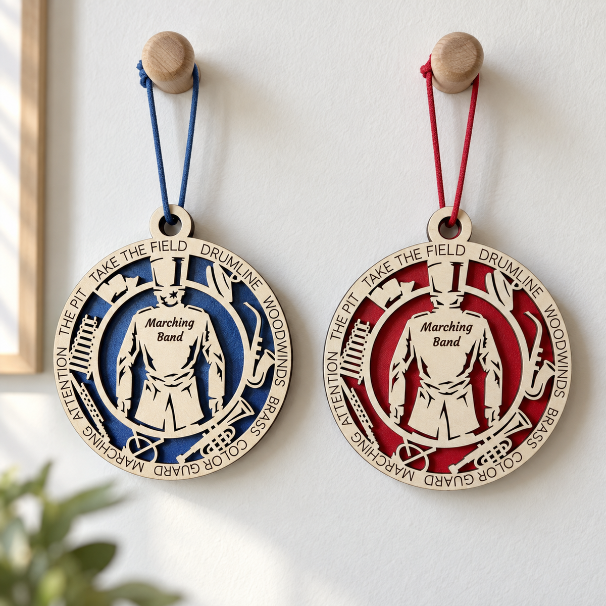 Marching Band Gift Card Holder | Personalized Wood Medallion | Handcrafted