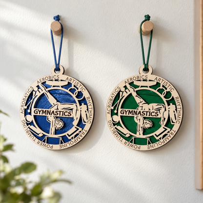 Gymnastics Gift Card Holder | Personalized Wood Medallion | Handcrafted