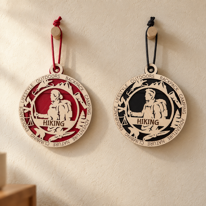 Hiking Gift Card Holder | Personalized Wood Medallion | Handcrafted