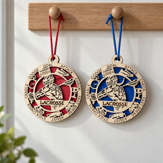 Lacrosse Gift Card Holder | Personalized Wood Medallion | Handcrafted