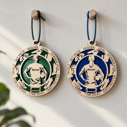 Soccer Gift Card Holder | Personalized Wood Medallion | Handcrafted