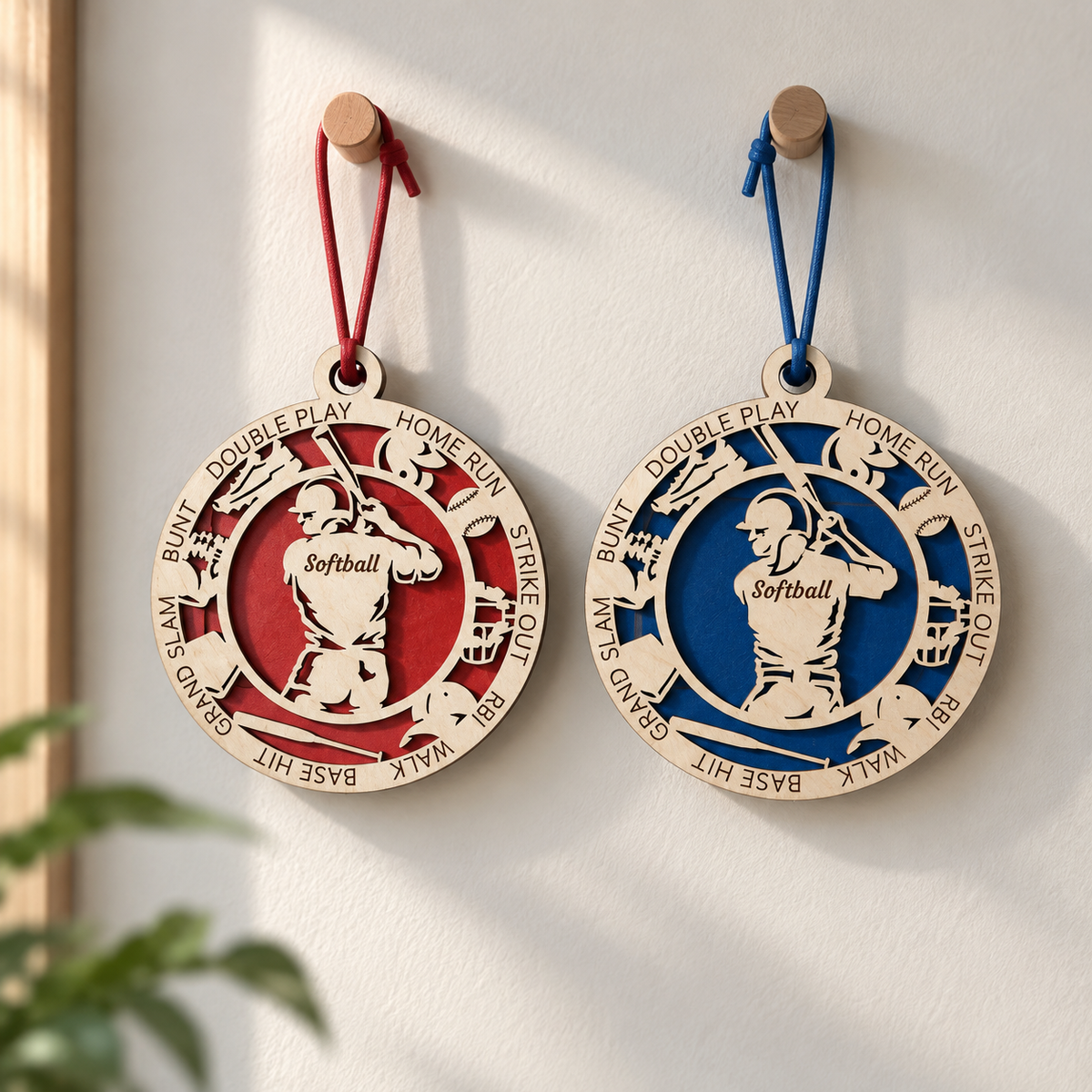 Softball Gift Card Holder | Personalized Wood Medallion | Handcrafted