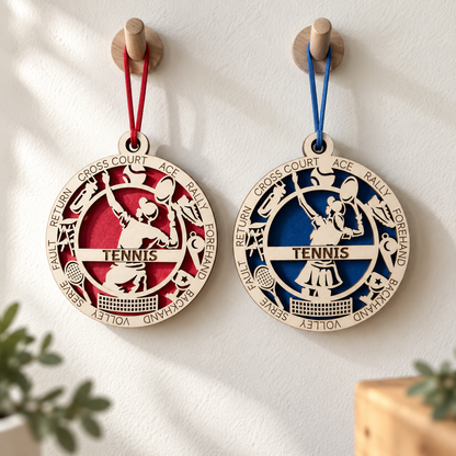 Tennis Gift Card Holder | Personalized Wood Medallion | Handcrafted