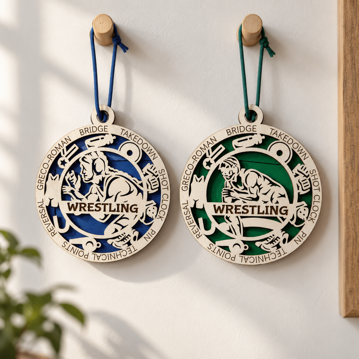 Wrestling Gift Card Holder | Personalized Wood Medallion | Handcrafted