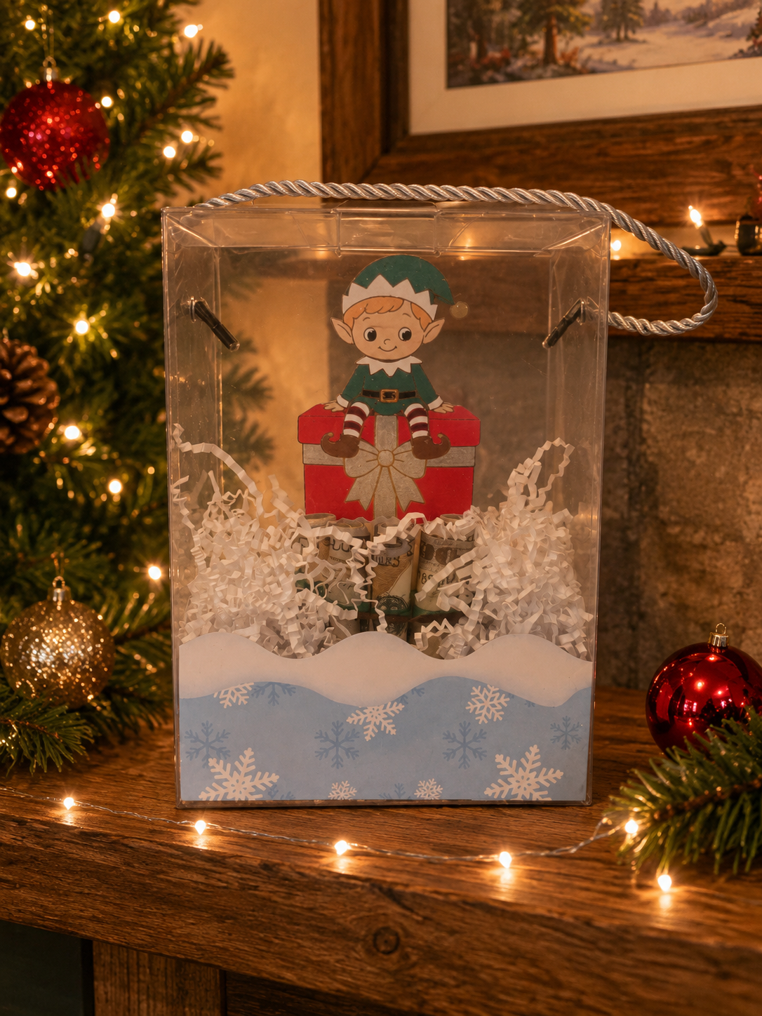 Christmas Elf Money Tree | Christmas Cash Gift for Kids | Handmade Wood