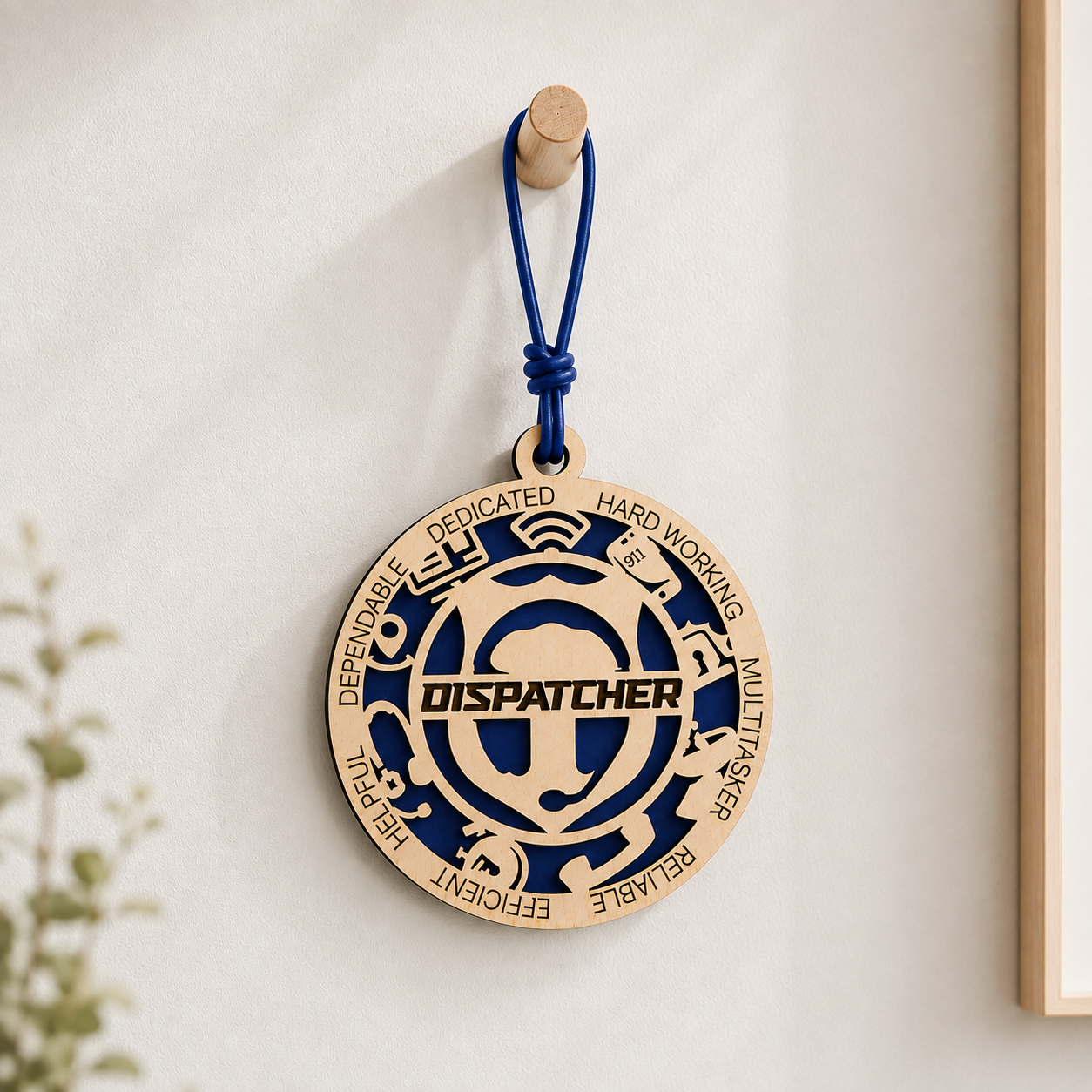 Personalized Dispatcher Gift Card Holder | 911 Dispatcher Gift | Handmade Wood