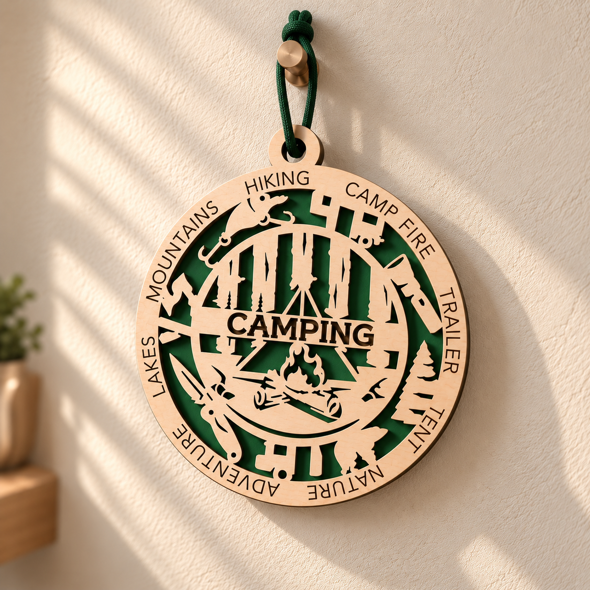 Camping Gift Card Holder | Personalized Wood Medallion | Handcrafted