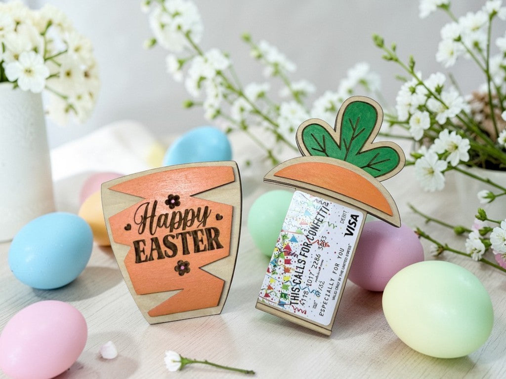 Carrot Gift Card Holder – Wooden Pull-Out Easter Gift Card Holder