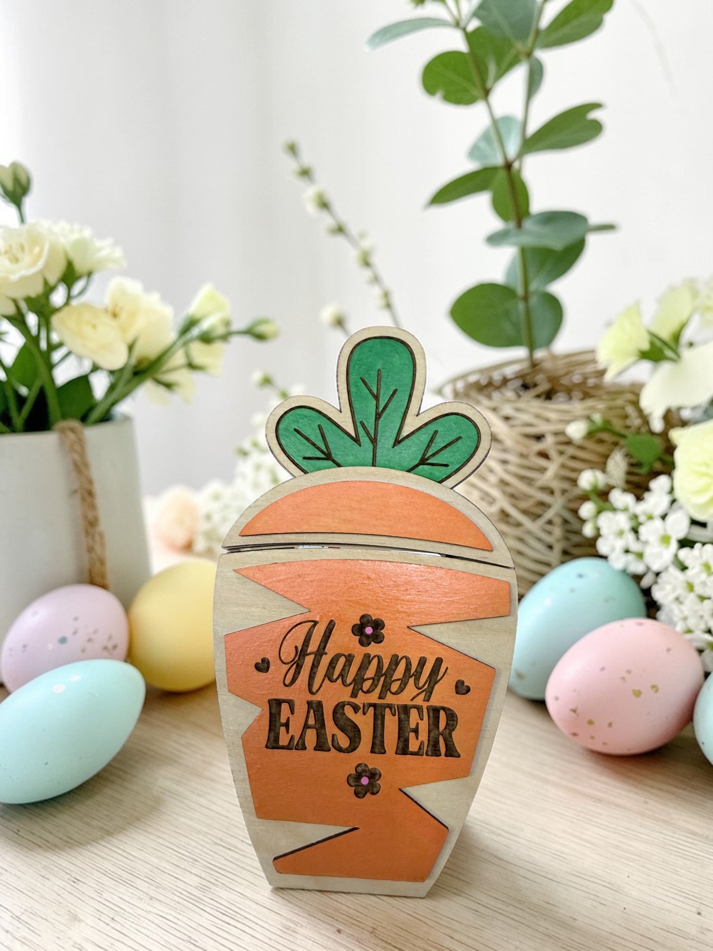 Carrot Gift Card Holder – Wooden Pull-Out Easter Gift Card Holder