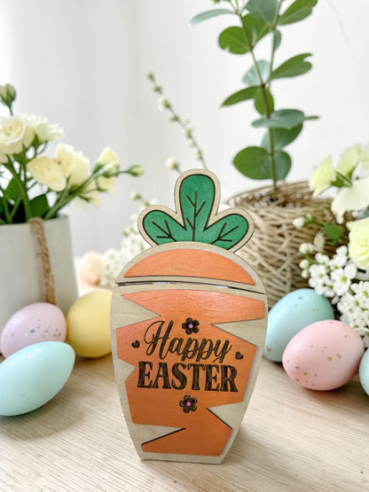 Carrot Gift Card Holder – Wooden Pull-Out Easter Gift Card Holder