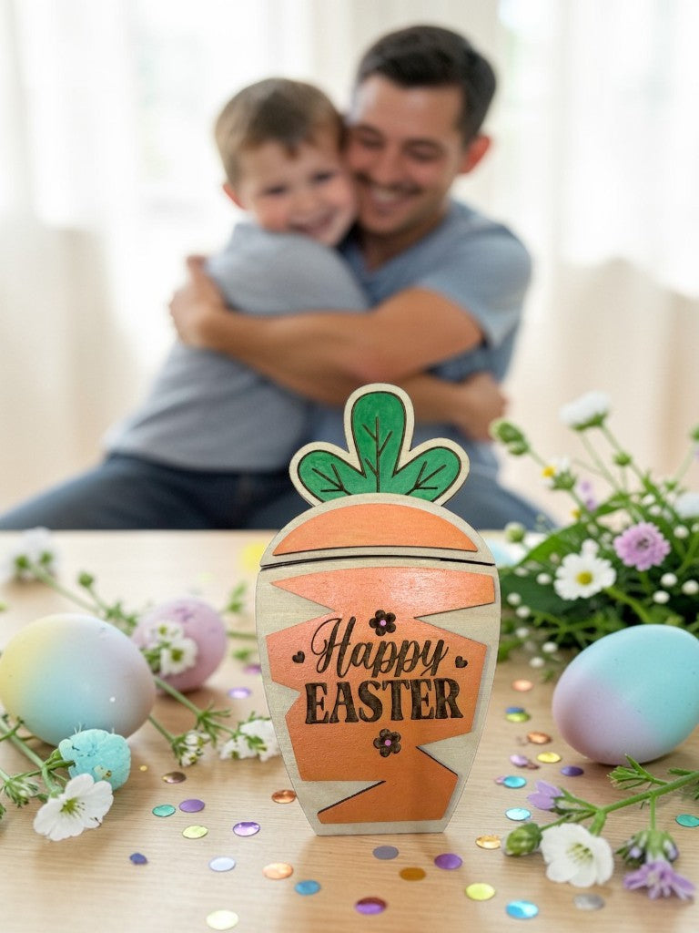 Carrot Gift Card Holder – Wooden Pull-Out Easter Gift Card Holder