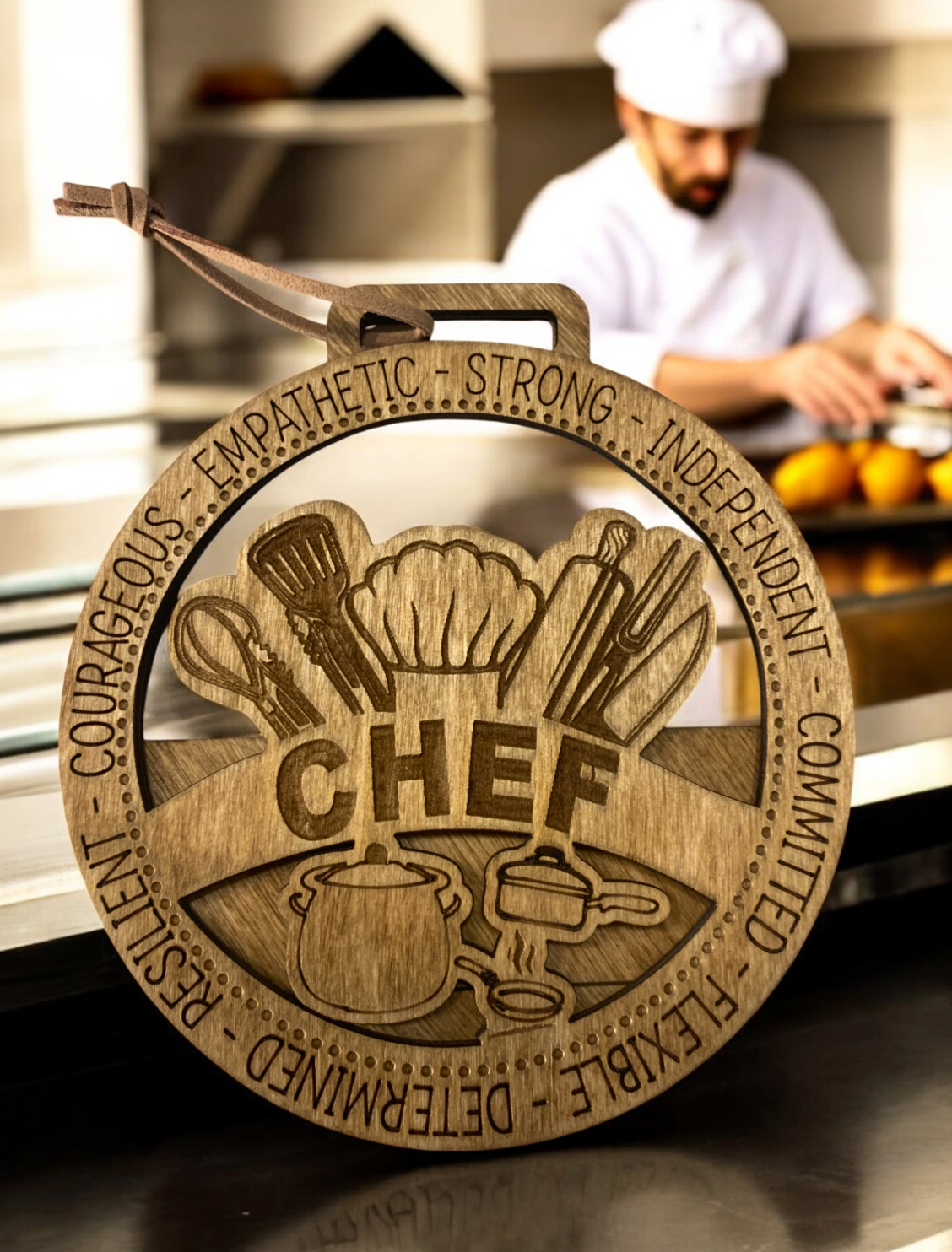 Chef Gift Card Holder | Culinary Gift for Him or Her | Handmade Wood