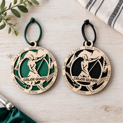 Color Guard Gift Card Holder | Personalized Wood Medallion | Handcrafted