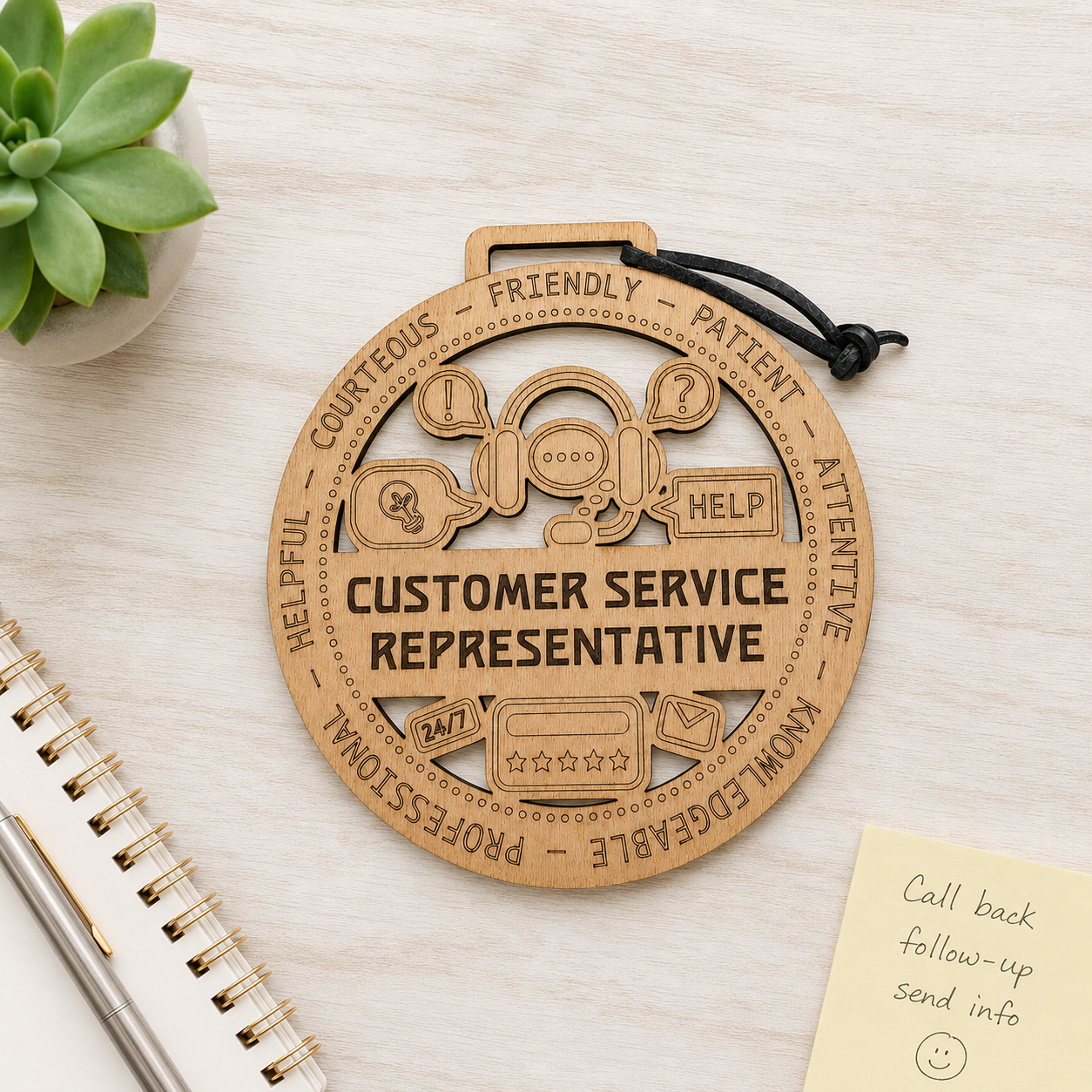 Customer Service Gift Card Holder | Call Center Gift | Handmade Wood