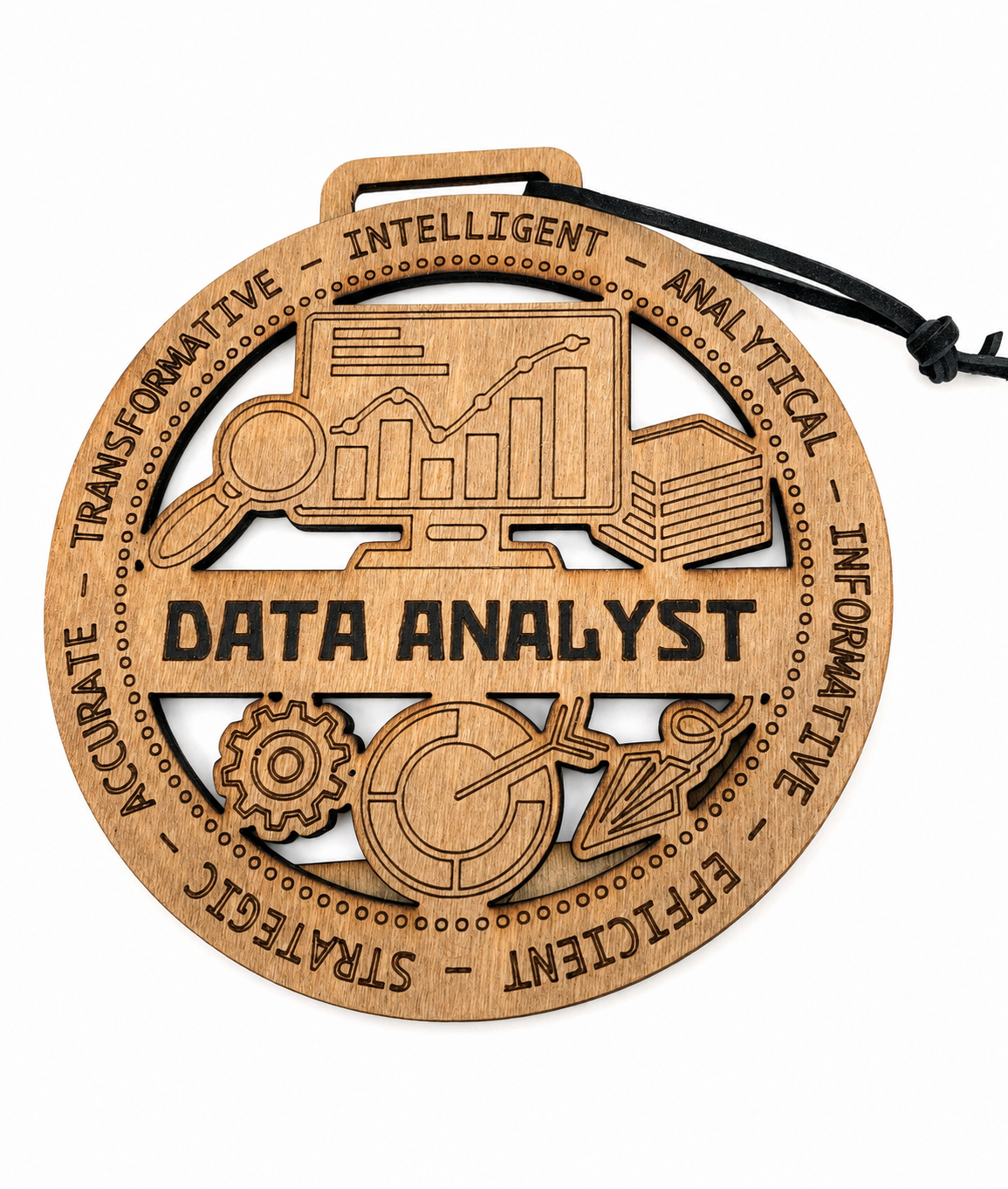 Data Analyst Gift Card Holder | Analytics Gift | Handmade Wood