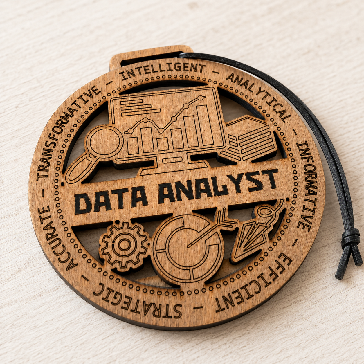 Data Analyst Gift Card Holder | Analytics Gift | Handmade Wood