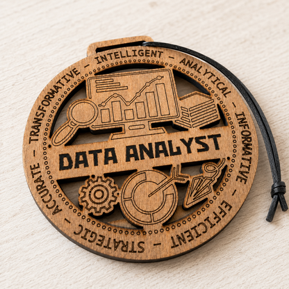Data Analyst Gift Card Holder | Analytics Gift | Handmade Wood