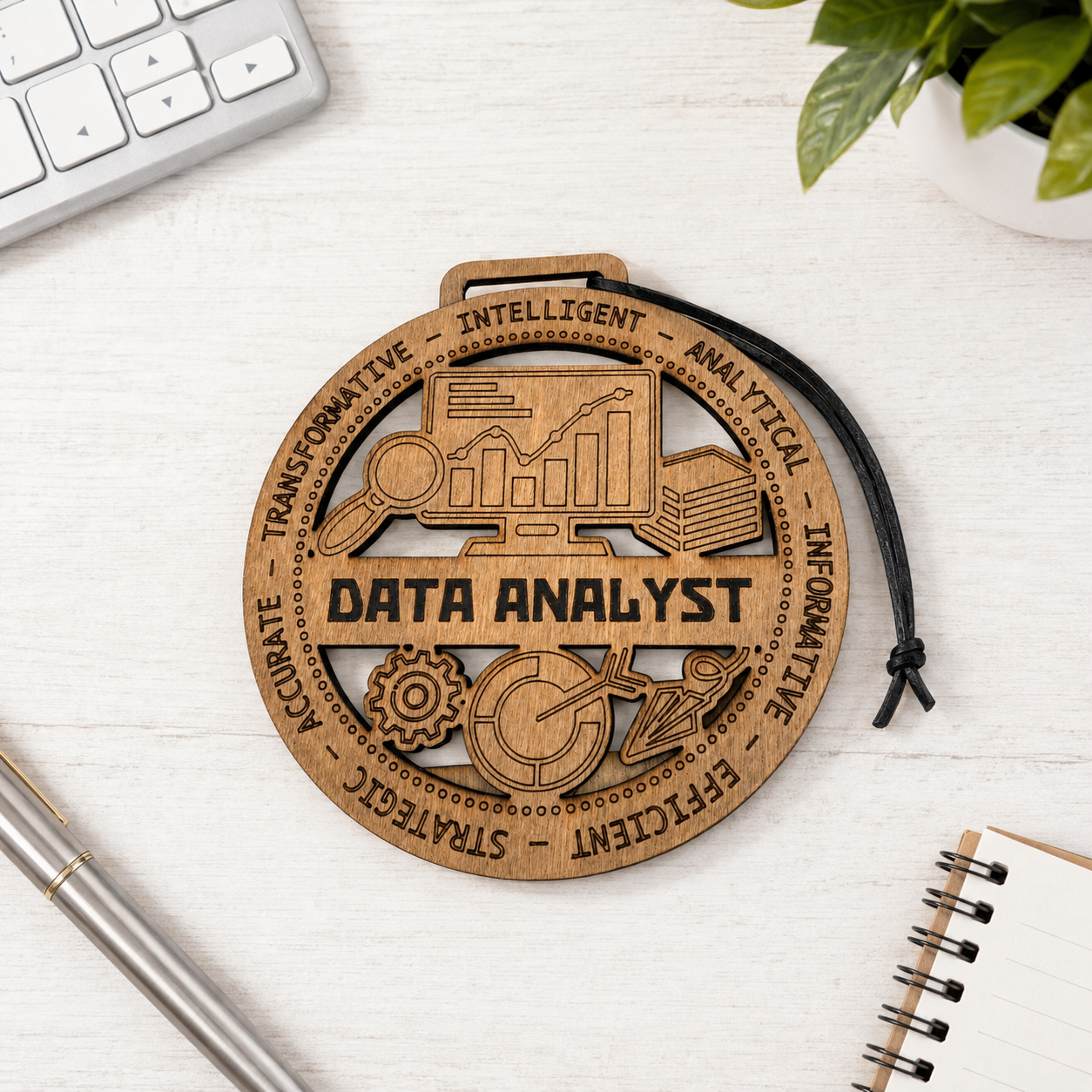 Data Analyst Gift Card Holder | Analytics Gift | Handmade Wood