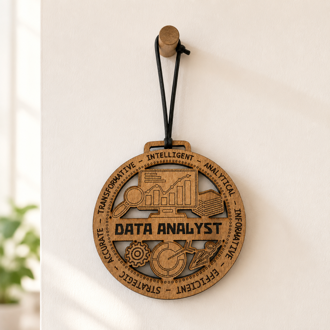 Data Analyst Gift Card Holder | Analytics Gift | Handmade Wood
