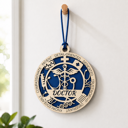 Personalized Doctor Gift Card Holder | Doctor Appreciation Gift | Handmade Wood