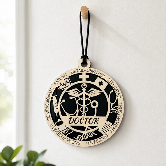Personalized Doctor Gift Card Holder | Doctor Appreciation Gift | Handmade Wood