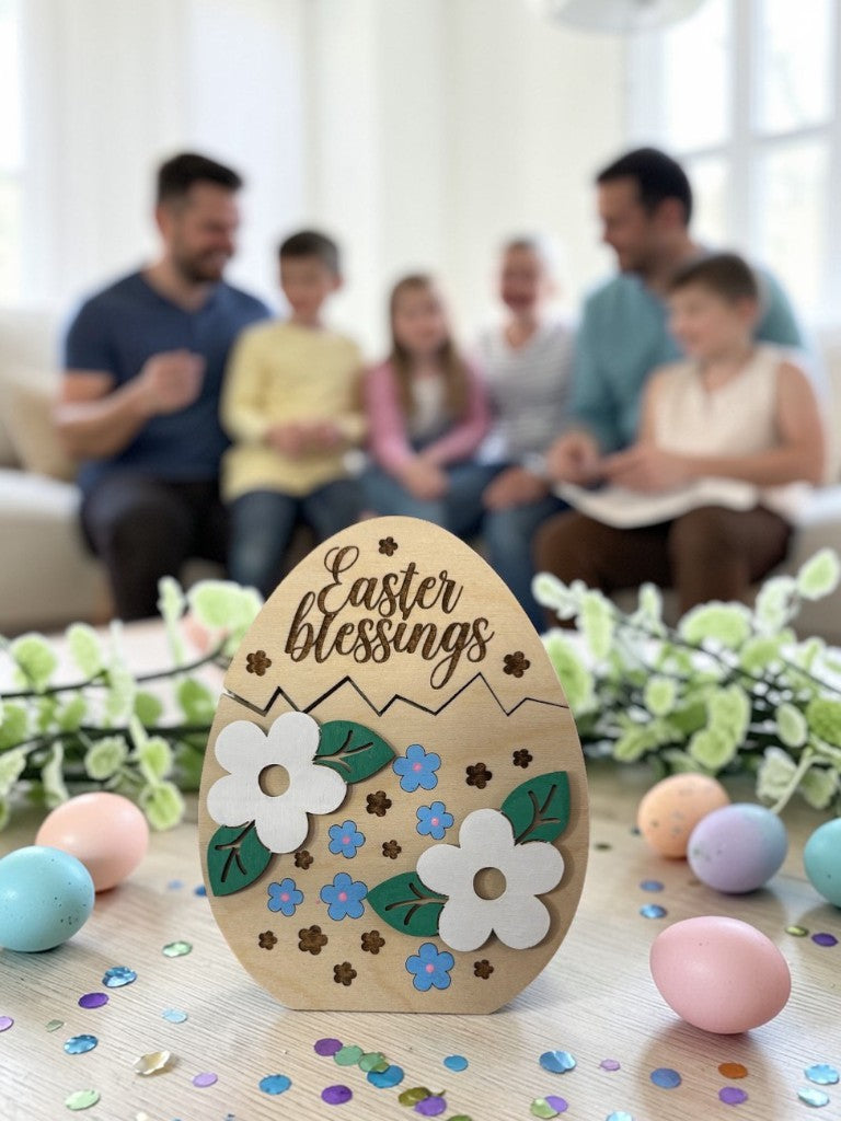 Easter Blessings Gift Card Holder – Wooden Pull-Out Easter Gift Card Holder