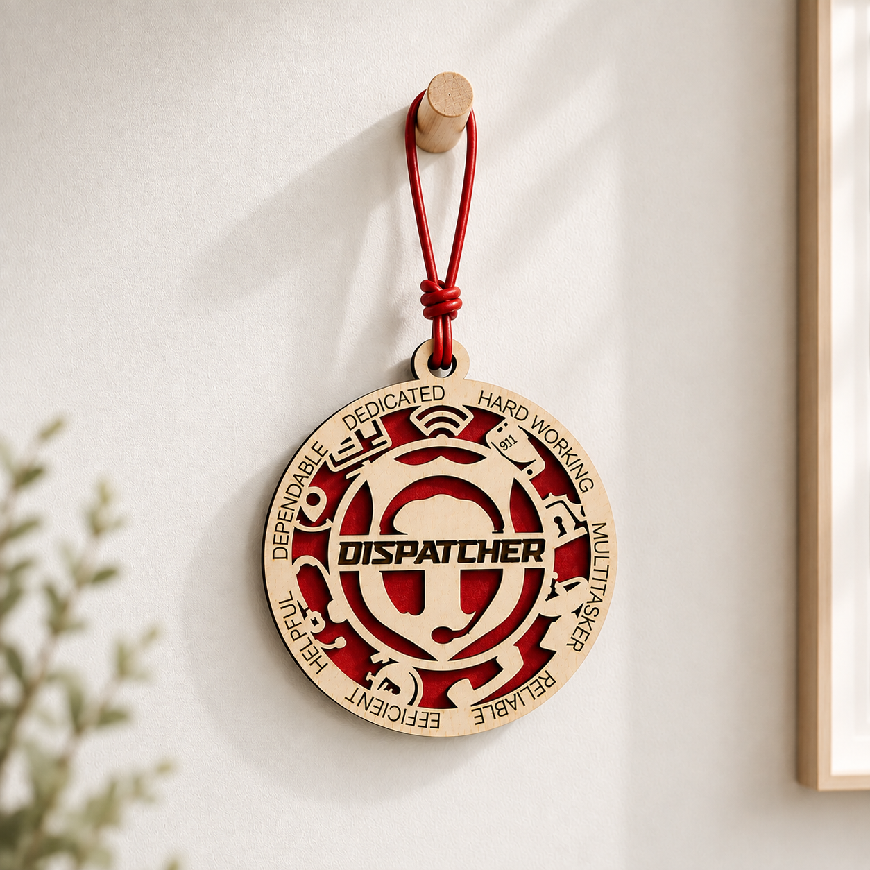 Personalized Dispatcher Gift Card Holder | 911 Dispatcher Gift | Handmade Wood