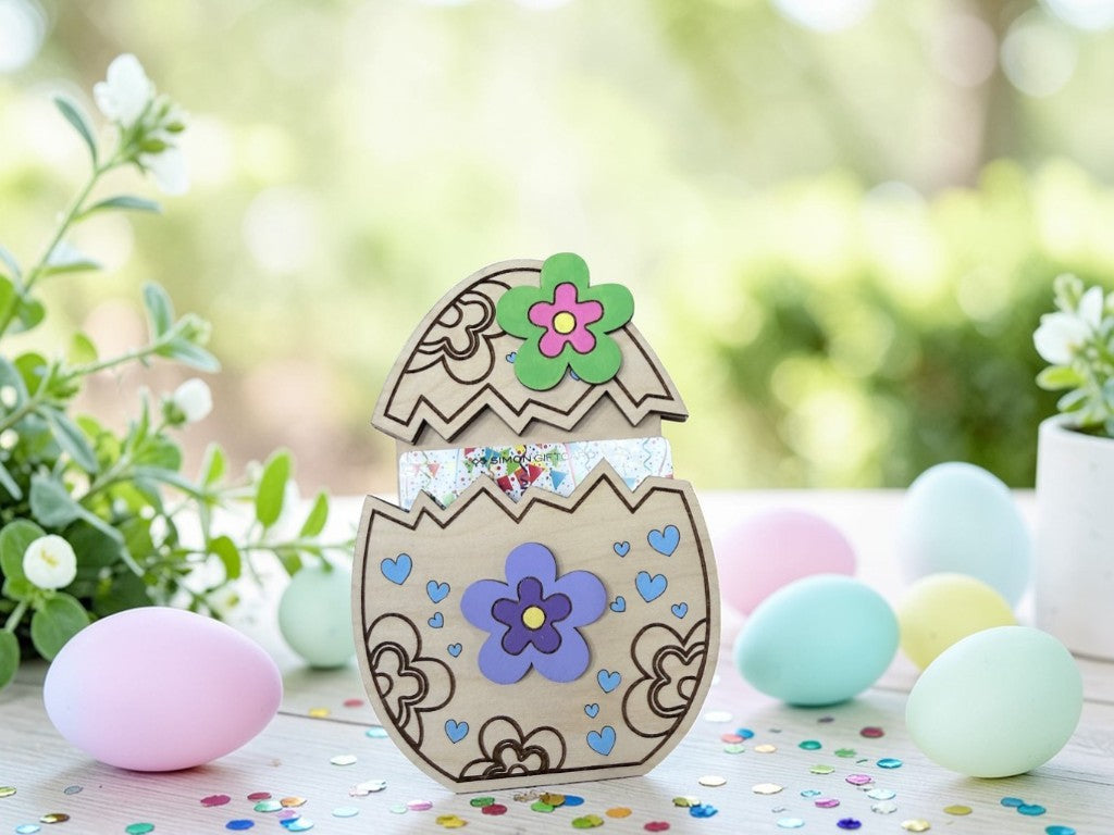 Easter Egg Gift Card Holder – Wooden Pull-Out Easter Gift Card Holder