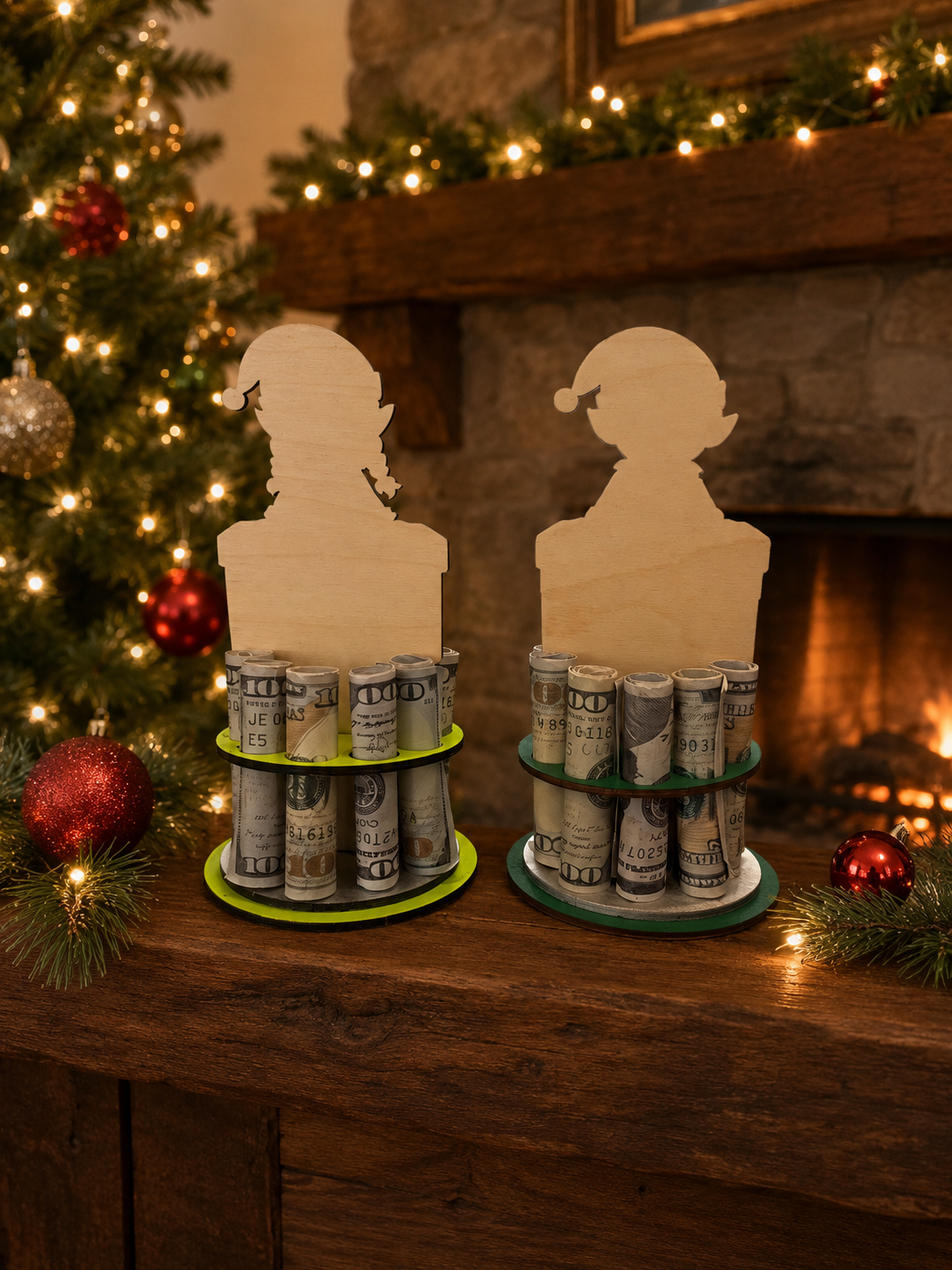 Christmas Elf Money Tree | Christmas Cash Gift for Kids | Handmade Wood